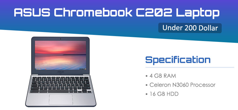ASUS Chromebook C202 Laptop gaming under 200