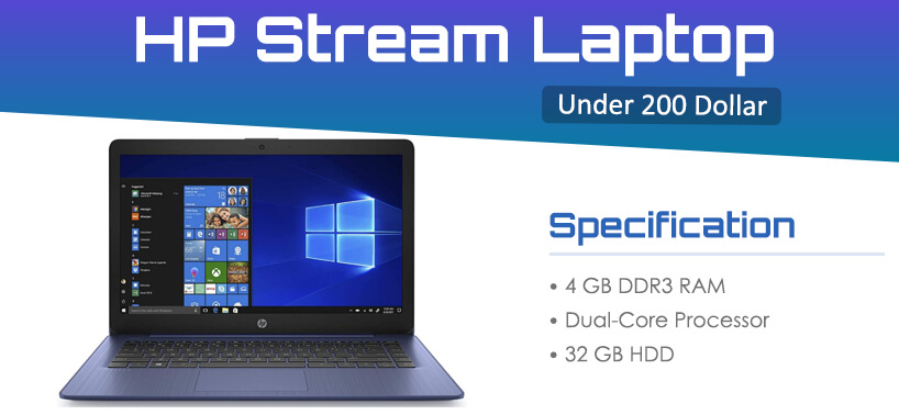 HP Stream gaming laptop under 200