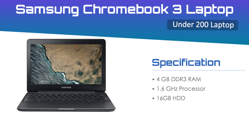 Samsung Chromebook 3 gaming laptop under 200 dollar