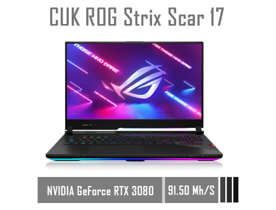 ROG Strix scar 17 Laptop for eth mining