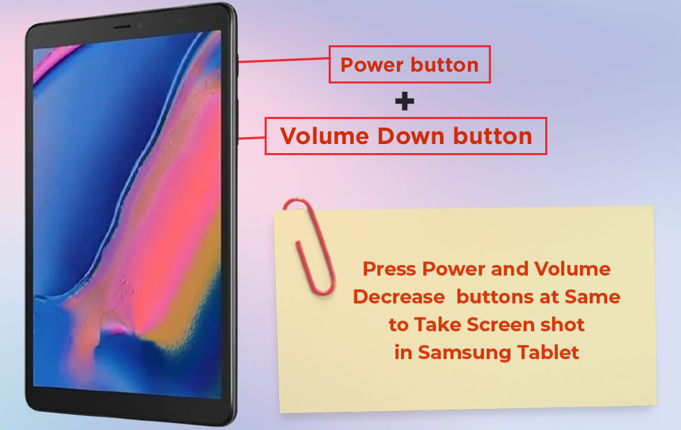 samsung tablet screenshot built in method or button method to take screen shot
